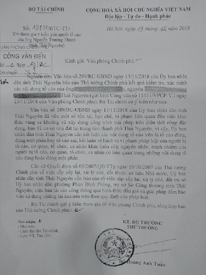 Lợi nhuận lớn từ việc khai thác vàng, doanh nghiệp đã mua 02 trụ sở công rồi bỏ đó, Bộ tài chính đã báo cáo Chính phủ Lợi nhuận lớn từ việc khai thác vàng, doanh nghiệp đã mua 02 trụ sở công rồi bỏ đó, Bộ tài chính đã báo cáo Chính phủ
