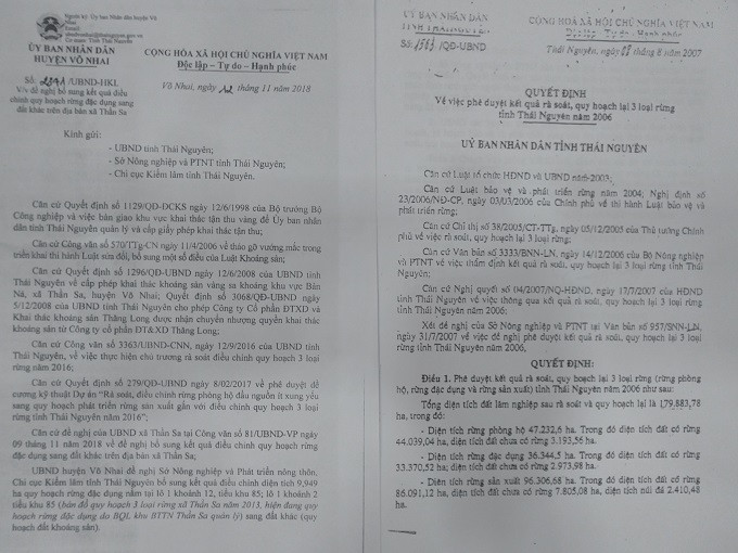 Biết rõ quy hoạch 03 loại rừng từ năm 2006 nhưng ông Phạm Việt Tiến, phó Chủ tịch UBND huyện Võ Nhai vẫn "khéo" ký văn bản xin đưa 9,949 ha đất rừng đặc dụng ra nhằm thoát tội cho doanh nghiệp sau khi có đơn tố cáo Biết rõ quy hoạch 03 loại rừng từ năm 2006 nhưng ông Phạm Việt Tiến, phó Chủ tịch UBND huyện Võ Nhai vẫn "khéo" ký văn bản xin đưa 9,949 ha đất rừng đặc dụng ra nhằm thoát tội cho doanh nghiệp sau khi có đơn tố cáo