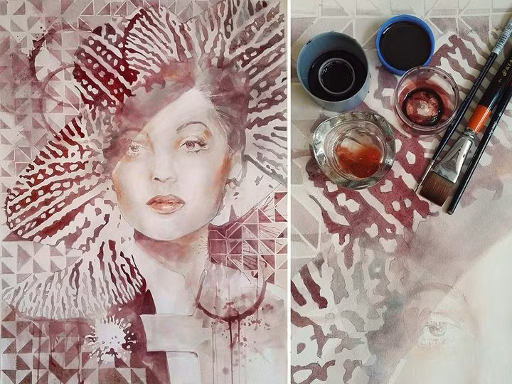 Vẽ tranh bằng... rượu vang ảnh 8