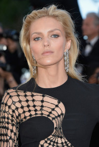 Siêu mẫu Anja Rubi gây sốc với váy mạng nhện tại liên hoan phim Cannes 2015