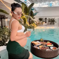 Phương Oanh khoe bụng bầu không một vết rạn cận kề ngày sinh