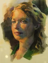 Thieu nu tuyet dep qua nhung net ve tranh mau nuoc 