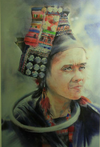 Thieu nu tuyet dep qua nhung net ve tranh mau nuoc 