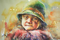 Thieu nu tuyet dep qua nhung net ve tranh mau nuoc 