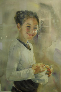 Thieu nu tuyet dep qua nhung net ve tranh mau nuoc 