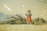 Thieu nu tuyet dep qua nhung net ve tranh mau nuoc 