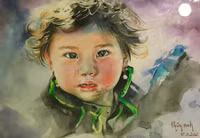 Thieu nu tuyet dep qua nhung net ve tranh mau nuoc 