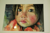 Thieu nu tuyet dep qua nhung net ve tranh mau nuoc 