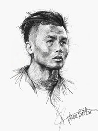 8x vẽ tranh sống động như thật về U23 Việt Nam ảnh 2