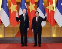 Chủ tịch Quốc hội Vương Đình Huệ đón và hội đàm với Chủ tịch Quốc hội Phần Lan