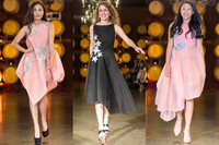 Hoa hậu Thùy Dung diện váy xẻ ngực làm vedette ở Mỹ