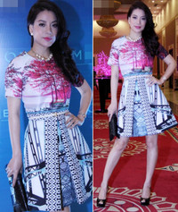 Đẹp rực rỡ với váy họa tiết như sao Việt 