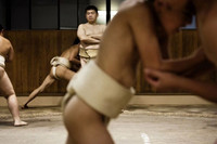 Ben trong cac cau lac bo sumo cho tre em o Nhat Ban