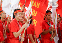 3.000 tình nguyện viên xếp hình chim hạc mừng Hành trình đỏ thắng lợi ảnh 3 3000 tình nguyện viên xếp hình chim hạc mừng Hành trình đỏ thắng lợi