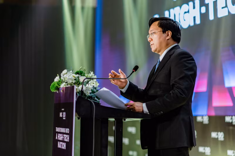 Thứ trưởng Bộ Kế hoạch và Đầu tư Trần Duy Đông phát biểu tại sự kiện. Công bố báo cáo Đầu tư Công nghệ, Đổi mới sáng tạo năm 2024