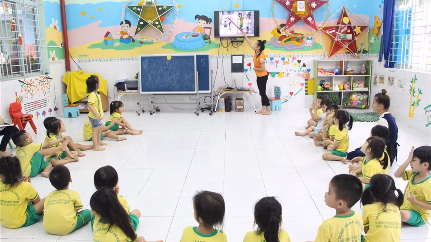 Trường mầm non cho con công nhân Khu công nghiệp Mỹ Phước (TP Hồ Chí Minh). Ảnh: Đình Trọng