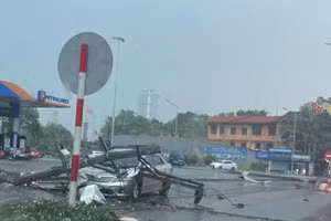 Ảnh hưởng bão số 3 gây thiệt hại tài sản -(Ảnh: MXH).