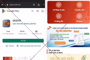 Ảnh: Ứng dụng giao dịch chứng khoán SKSVIP giả mạo.