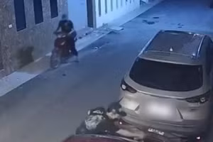 Hình ảnh 2 tên trộm được camera ghi lại. (Ảnh: cắt từ video).