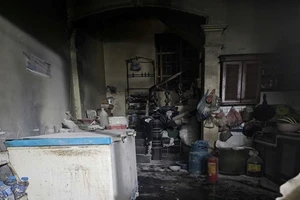 Hiện trường vụ cháy nhà dân. (Ảnh: CAHN)