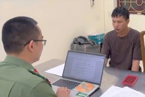 Ảnh: Đối tượng Nìm Cún Pẩu tại cơ quan công an.