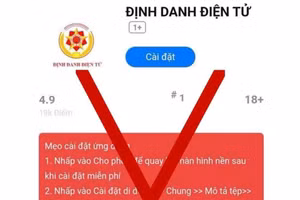 Ảnh: Cảnh báo cài đặt ứng dụng VNeID giả mạo.