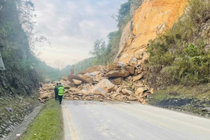 Hiện trường vụ sạt lở.
