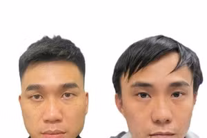 Duy và Hiếu bị bắt giữ.