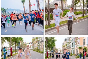 Hơn 400 phụ huynh, học sinh tham gia giải chạy do Trường Nguyễn Bỉnh Khiêm tổ chức.