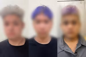 Ảnh: Nhóm cướp nhí bị bắt giữ.