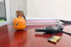 Ảnh: Tang vật vũ khí thu giữ.