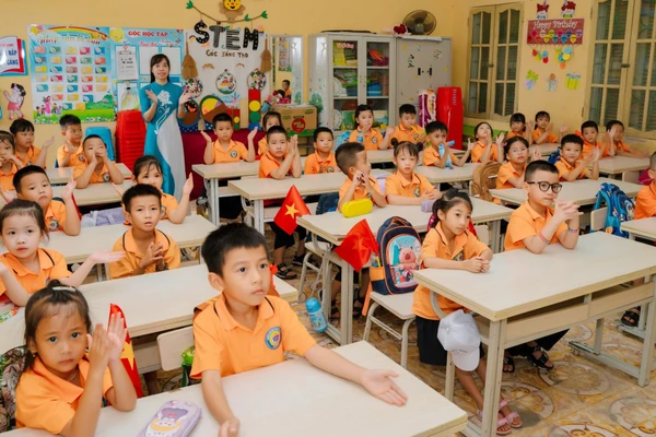 Học sinh Trường Tiểu học Trần Tế Xương (Nam Định, Ninh Bình). Ảnh: Vân Anh