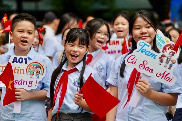 Học sinh Trường THCS Đống Đa (TP Hà Nội) trong ngày khai giảng năm học 2025 - 2026. Ảnh minh họa: Xuân Phú