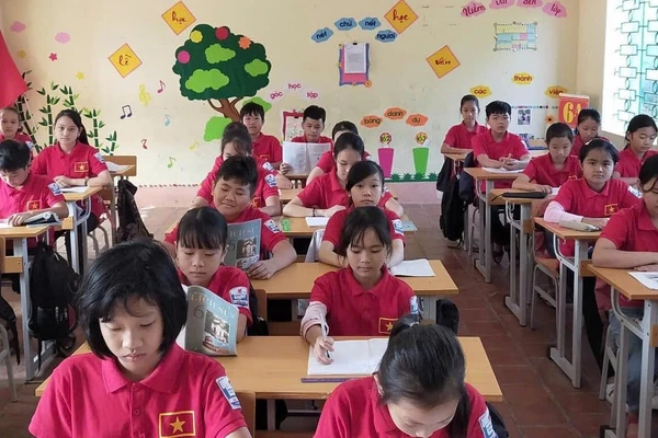 Học sinh Trường THCS Hà Lộc (phường Phú Thọ, Phú Thọ). Ảnh: NTCC