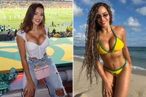 Nữ CĐV Colombia quyến rũ hết nấc, khuấy động khán đài sân Azteca 