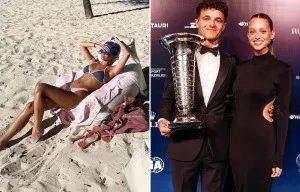 Bạn gái tay đua F1 nóng bỏng với bikini 