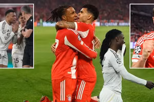 Hỗn loạn trận Bayern Munich tiễn Real Madrid khỏi tứ kết Champions League 