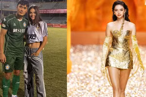 Vợ thủ môn Bùi Tiến Dũng ‘đẹp như thiên thần trên sàn diễn'