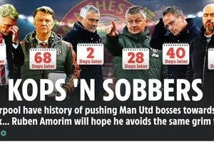Liverpool trở thành ‘tử địa’ của các HLV Man Utd trong lịch sử