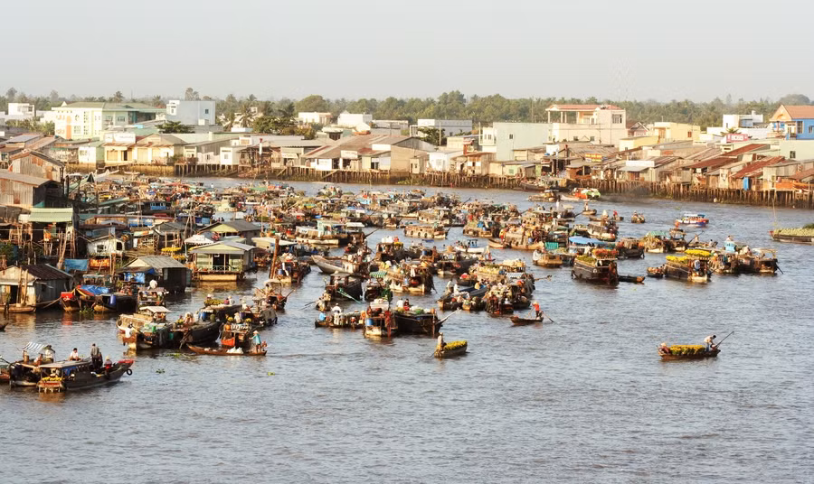 Chợ nổi Cái Răng, TP Cần Thơ. Ảnh: Q. Ngữ.