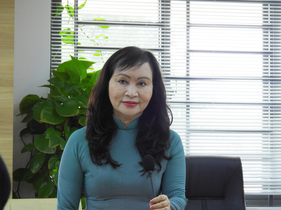 Tiến sĩ Đặng Thị Ngọc Lan - Phó Hiệu Trưởng Trường ĐH Cửu Long phát biểu tại buổi làm việc. dhcl-hop-tac-dai-loan-2.jpg