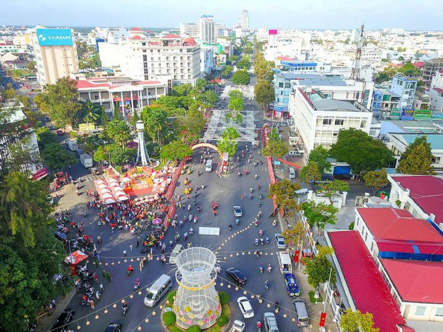 Đại lộ Hòa Bình, quận Ninh Kiều, TP Cần Thơ nhìn từ trên cao. Ảnh: Cổng TT ĐTCP. chinh-trang-do-thi-2.jpg