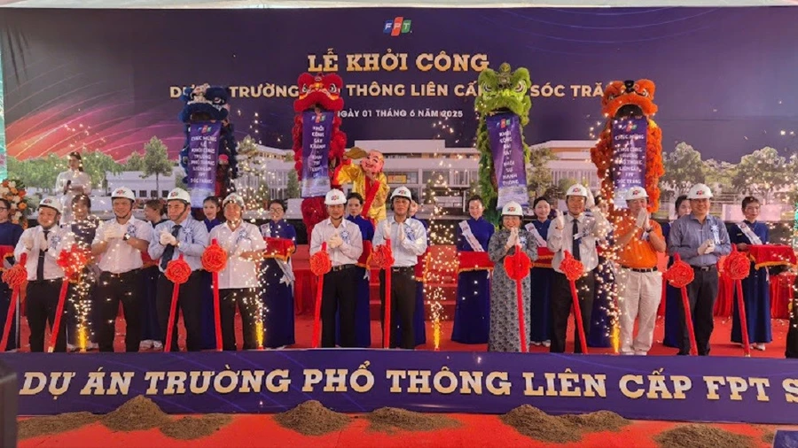 Nghi thức khởi công công trình Trường phổ thông liên cấp FPT Sóc Trăng.