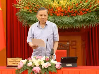 Đồng chí Tổng Bí thư, Chủ tịch nước Tô Lâm phát biểu.