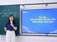 Cô Nguyễn Thị Hải – giáo viên Trường Tiểu học, THCS và THPT Hồng Đức (Hưng Yên) trong giờ Ngữ văn.
