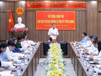 Thủ tướng Lê Minh Hưng làm việc với Ban Thường vụ Tỉnh ủy Tuyên Quang - Ảnh: VGP/Nhật Bắc.