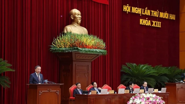 Tổng Bí thư Tô Lâm phát biểu khai mạc. (Ảnh: Thống Nhất/TTXVN)
