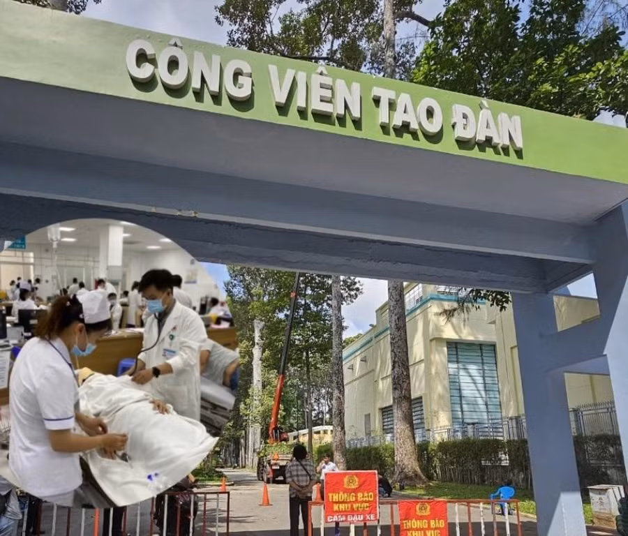 Gãy nhánh cây tại công viên Tao Đàn, 2 người tử vong, 3 người bị thương.