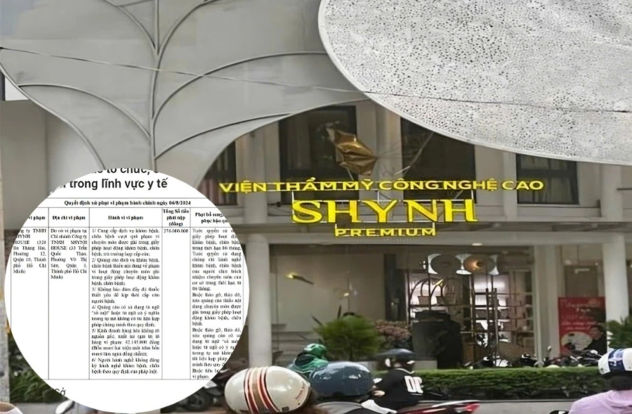 Shynh House tiếp tục bị Thanh tra Sở Y tế TPHCM xử phạt 276 triệu đồng. 