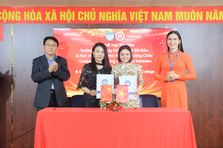 Trường Công nghệ Sài Gòn ký kết hợp tác với Học viện nghề Hoa Thương Quảng Châu.